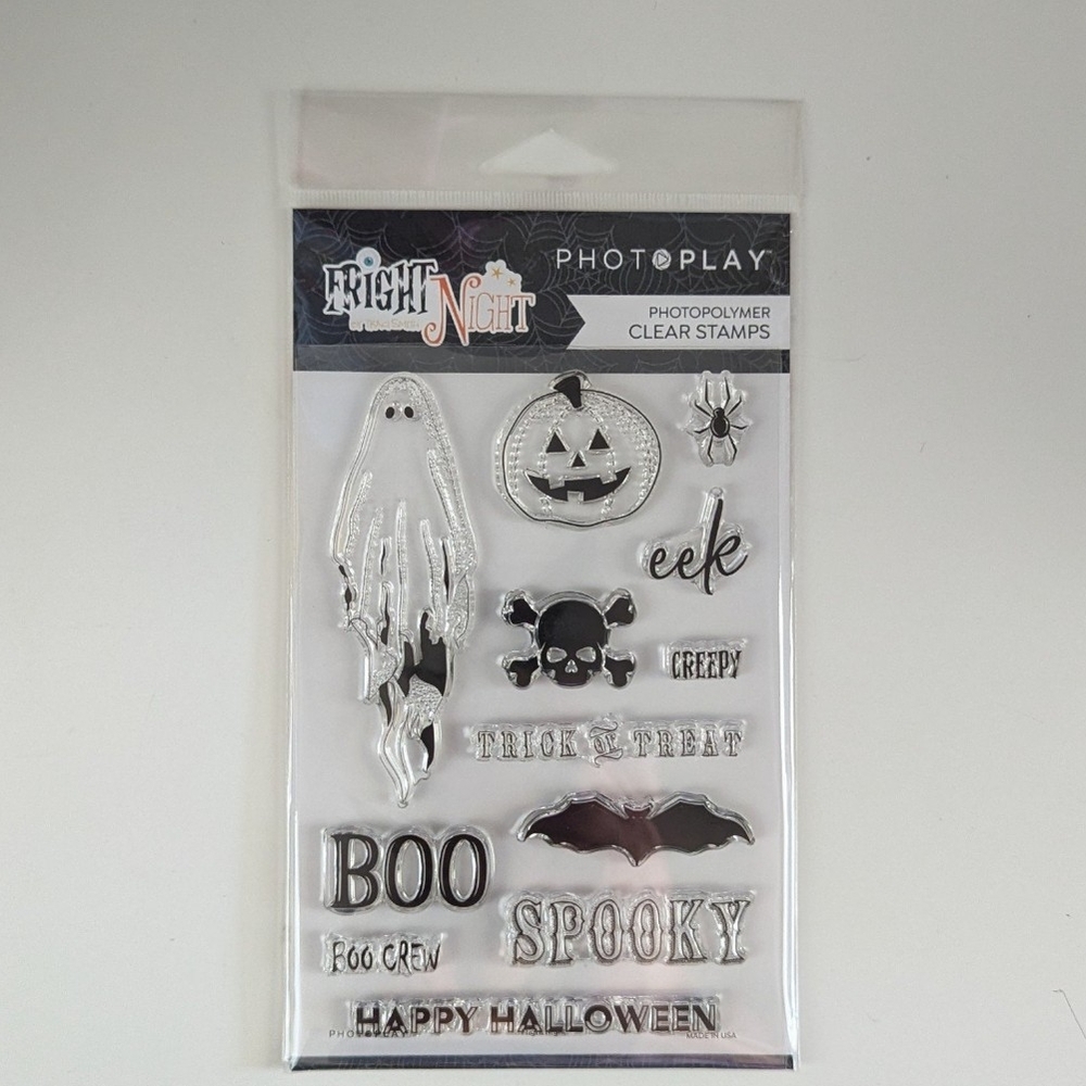 Halloween FRIGHT NIGHT Photoplay photopolymer clear stamp set